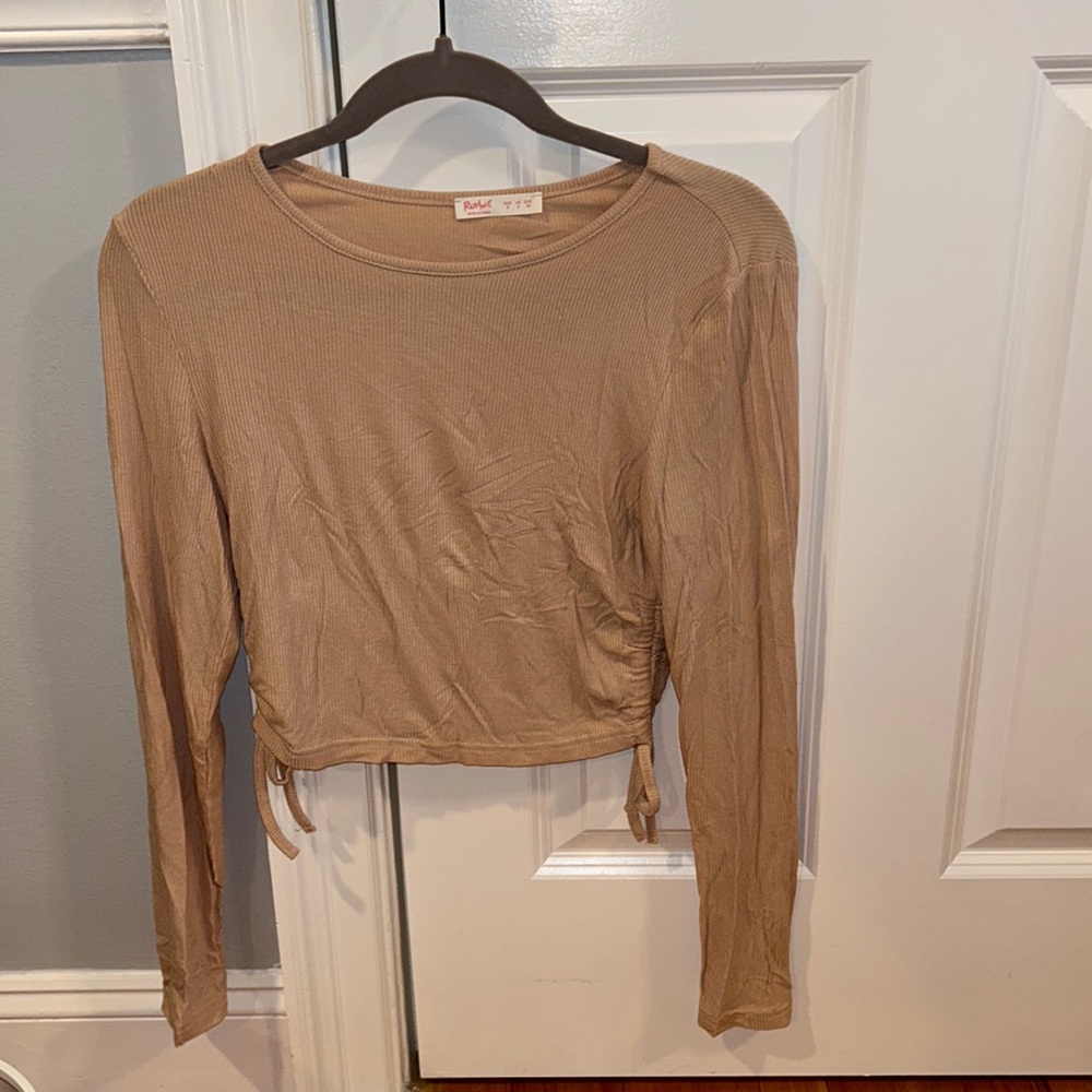 Nude soft long sleeve with ties on the sides